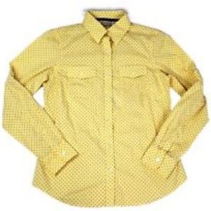 L.L. Bean Yellow Polka Dot Button Down shirt